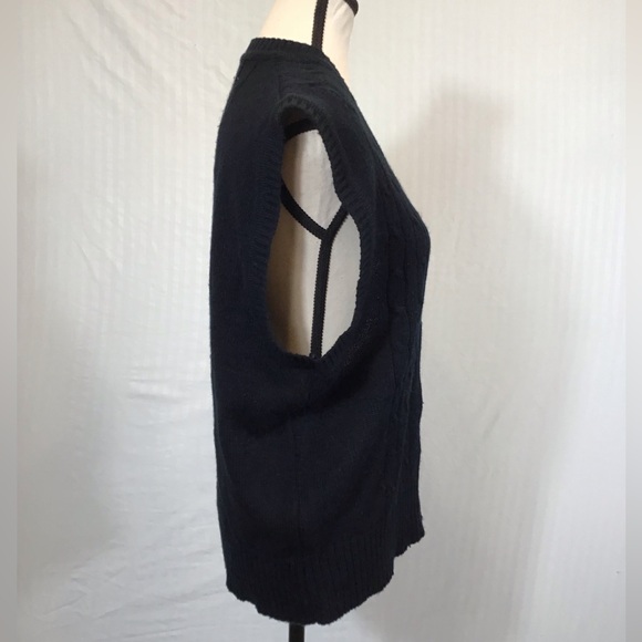 80s Vintage Options Womens Cable Knit Sweater Vest Size XL Sleeveless Button Up - Picture 8 of 16